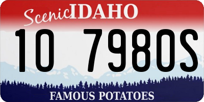 ID license plate 1O7980S