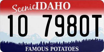 ID license plate 1O7980T