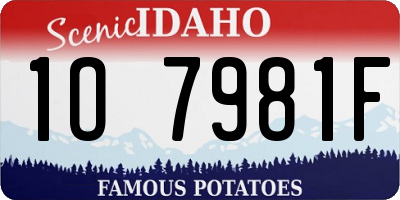 ID license plate 1O7981F