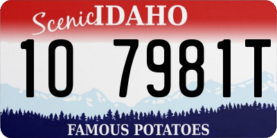 ID license plate 1O7981T