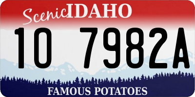 ID license plate 1O7982A