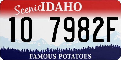 ID license plate 1O7982F