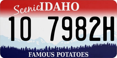 ID license plate 1O7982H
