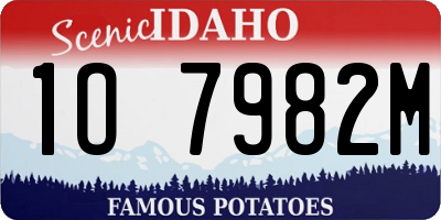 ID license plate 1O7982M