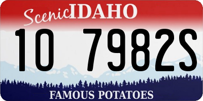 ID license plate 1O7982S