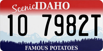ID license plate 1O7982T