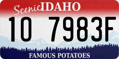 ID license plate 1O7983F