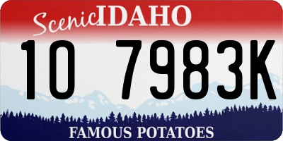 ID license plate 1O7983K