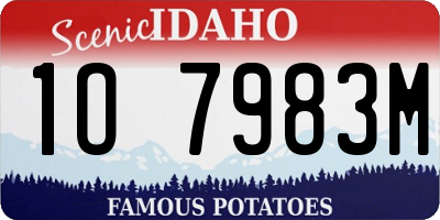 ID license plate 1O7983M