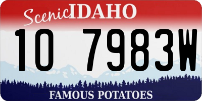 ID license plate 1O7983W