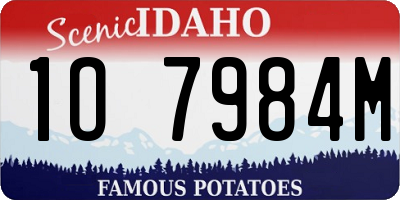 ID license plate 1O7984M