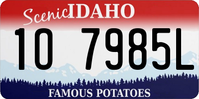 ID license plate 1O7985L