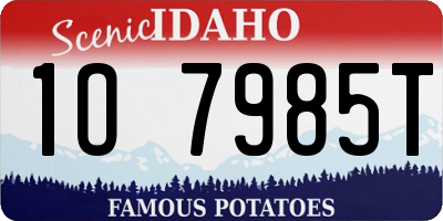 ID license plate 1O7985T