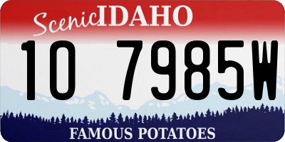 ID license plate 1O7985W
