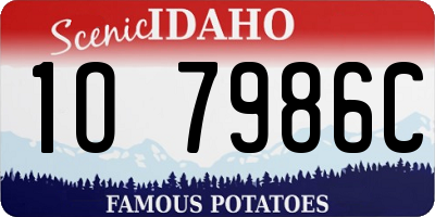 ID license plate 1O7986C