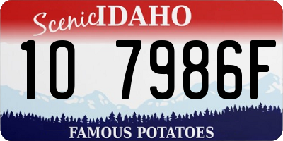 ID license plate 1O7986F