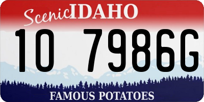 ID license plate 1O7986G