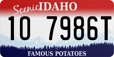ID license plate 1O7986T
