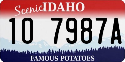 ID license plate 1O7987A