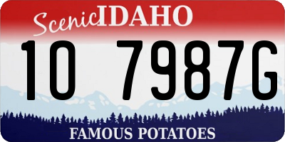 ID license plate 1O7987G