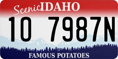 ID license plate 1O7987N