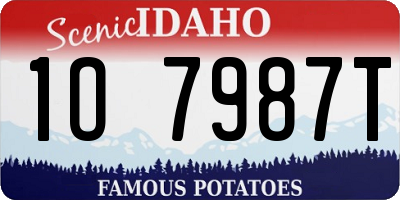 ID license plate 1O7987T