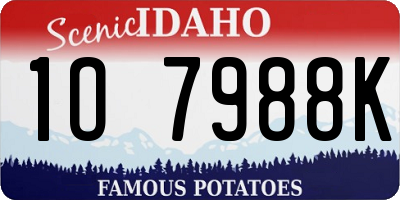 ID license plate 1O7988K