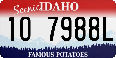 ID license plate 1O7988L