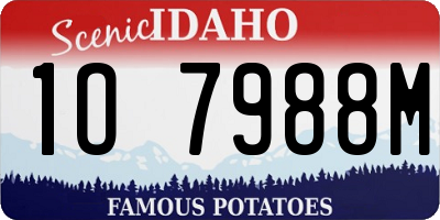 ID license plate 1O7988M