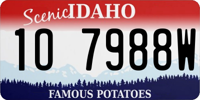 ID license plate 1O7988W