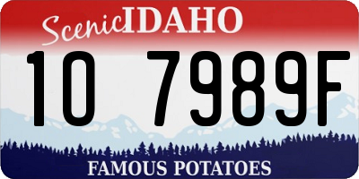 ID license plate 1O7989F