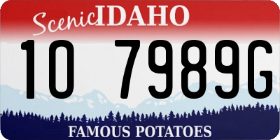 ID license plate 1O7989G
