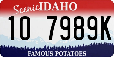 ID license plate 1O7989K