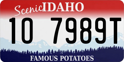 ID license plate 1O7989T