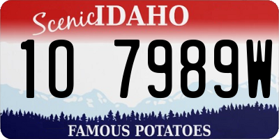 ID license plate 1O7989W