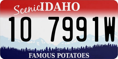 ID license plate 1O7991W