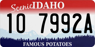 ID license plate 1O7992A