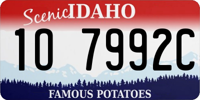 ID license plate 1O7992C