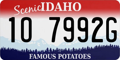 ID license plate 1O7992G
