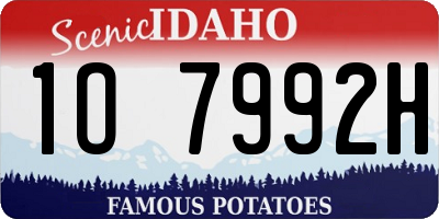 ID license plate 1O7992H