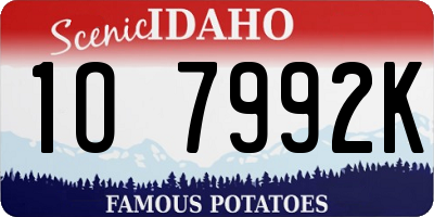 ID license plate 1O7992K