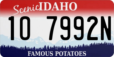 ID license plate 1O7992N