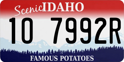 ID license plate 1O7992R