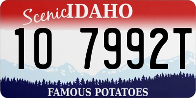 ID license plate 1O7992T