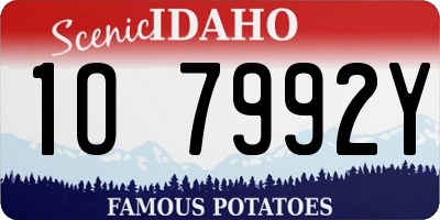 ID license plate 1O7992Y