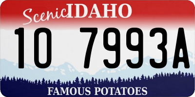 ID license plate 1O7993A