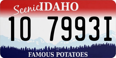 ID license plate 1O7993I