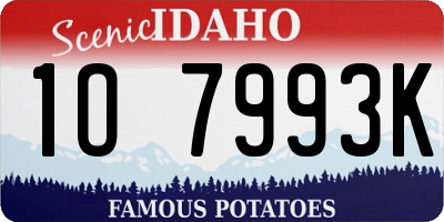 ID license plate 1O7993K