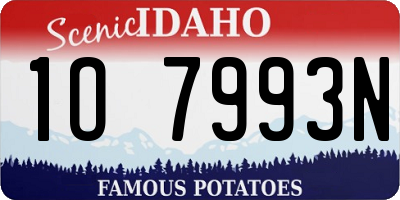 ID license plate 1O7993N