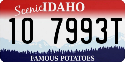 ID license plate 1O7993T